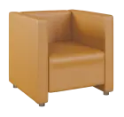 MIRA 1 křeslo, koženka světle hnědá